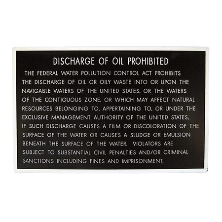 Bernard Engraving Co Oil Discharge Plaques P-204